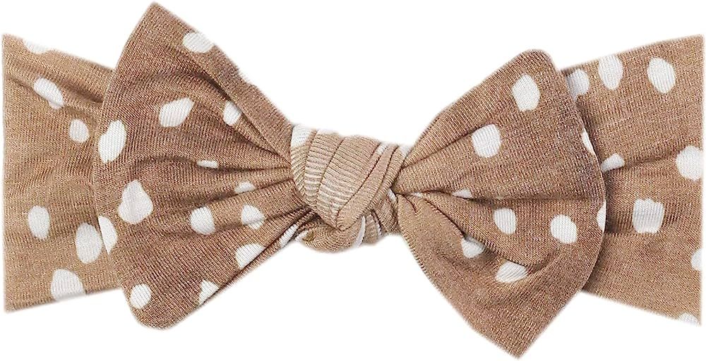 Copper Pearl Baby Stretchy Soft Knit Headband Bow Fawn | Amazon (US)