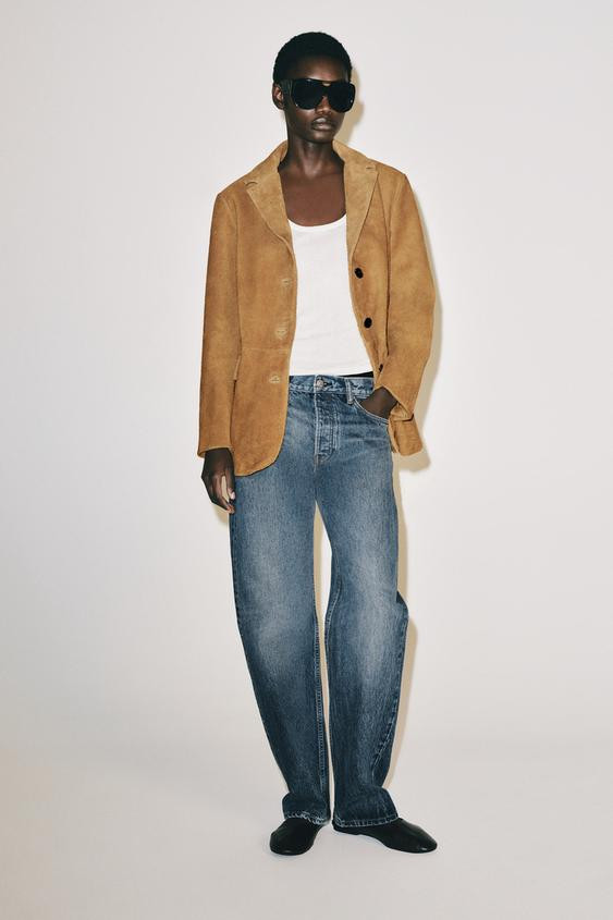 ZW COLLECTION 100% SUEDE LEATHER OVERSIZED JACKET | Zara AU