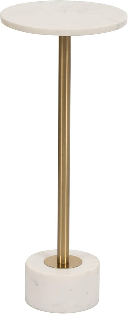 Sagebrook Home Modern Marble & Metal Accent Table Gold Finish, Round Side Table for Living Room, ... | Amazon (US)