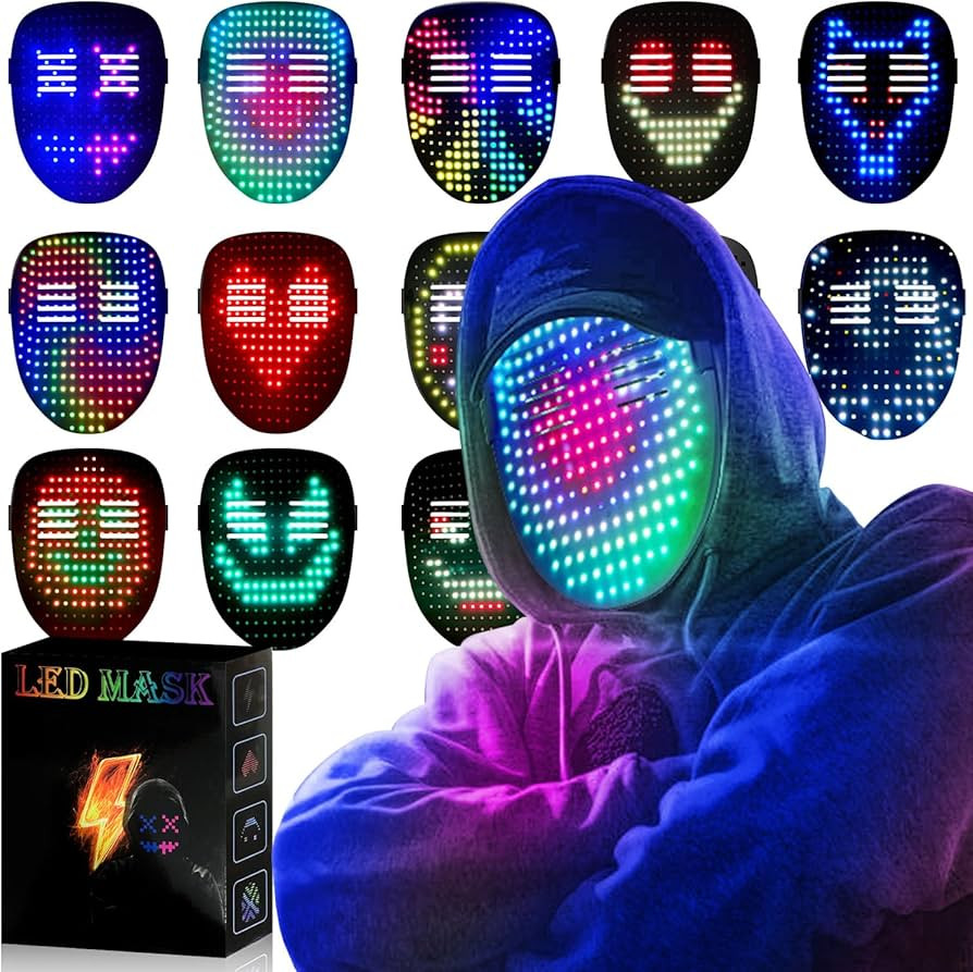 MEGOO Led Mask with Gesture Sensing | Light up Transforming Face Mask | Cool Digital Glow Mask | ... | Amazon (US)
