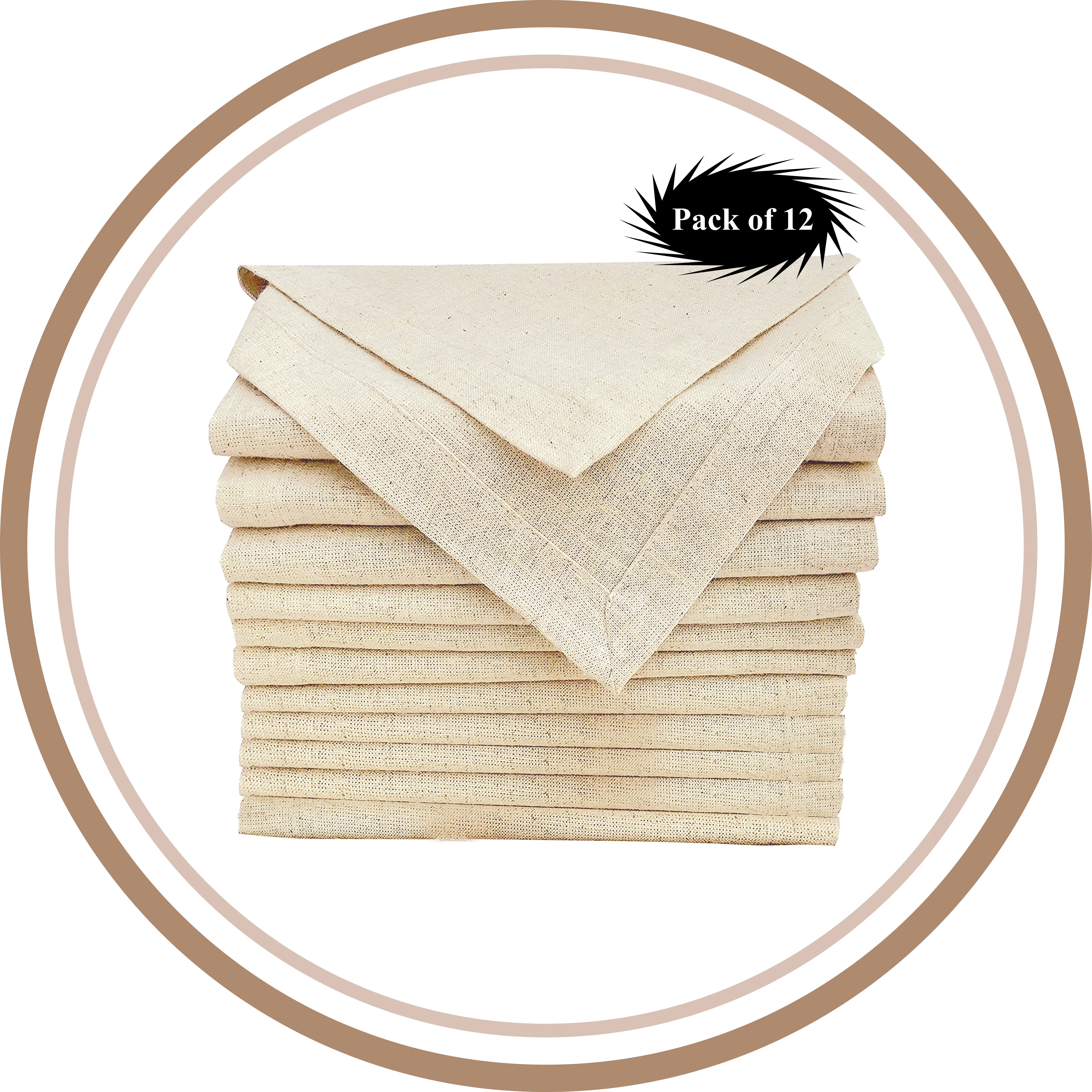 cotton linen 18x18 inch pack of 12 dinner table napkin  1 inch meter cornered finish | Walmart (US)
