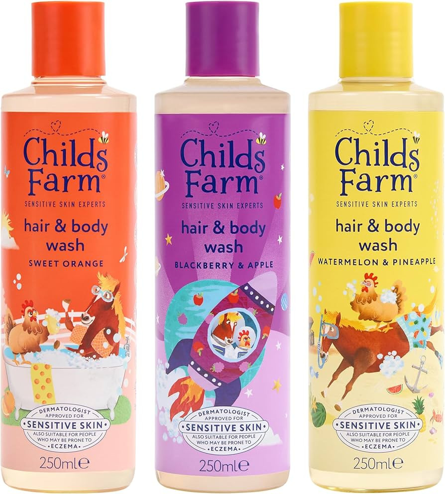 Childs Farm Hair & Body Wash Bundle | Sweet Orange (250ml), Blackberry & Apple (250ml) and Waterm... | Amazon (UK)