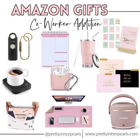 Christmas. Gift guide. Amazon gift guide. Gift guide for co workers. Planner. Coffee cup warmer. Folders. Tumblr. Office supplies. 
Pink office supplies  

#LTKHoliday #LTKSeasonal #LTKCyberweek