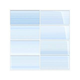 Big Blue Glass Tile for Kitchen Backsplash and Showers - 3 in. x 6 in. Tile Sample | The Home Depot