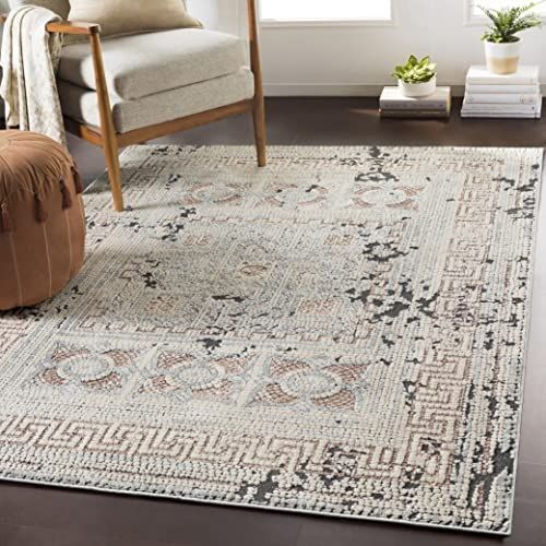 Mark&Day Area Rugs, 8x10 Herblay Updated Traditional Camel Area Rug, Beige / Rose / Gray Carpet for  | Amazon (US)