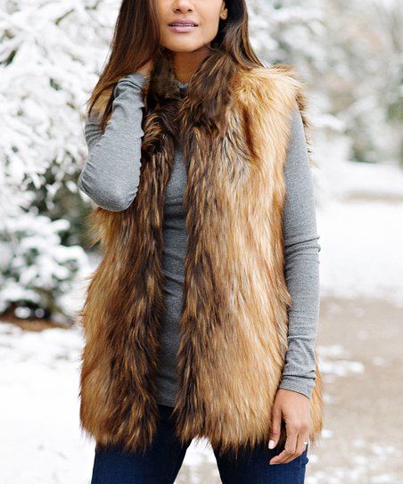 Red Fox Hook Faux Fur Vest - Women & Plus | Zulily