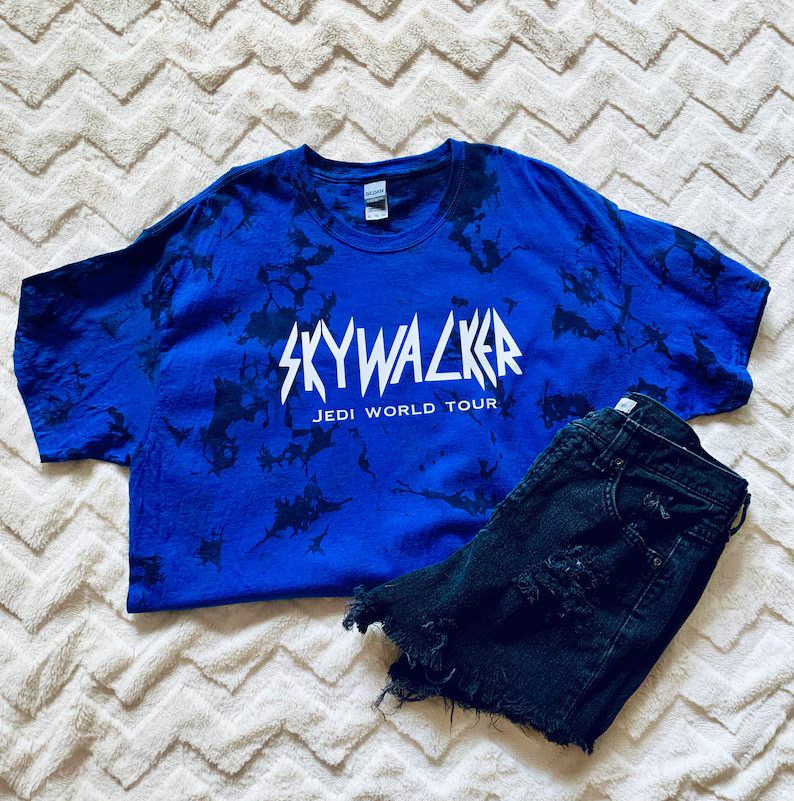 Skywalker Jedi Tour Blue and Black Tie Dye Band Shirt | Etsy | Etsy (US)