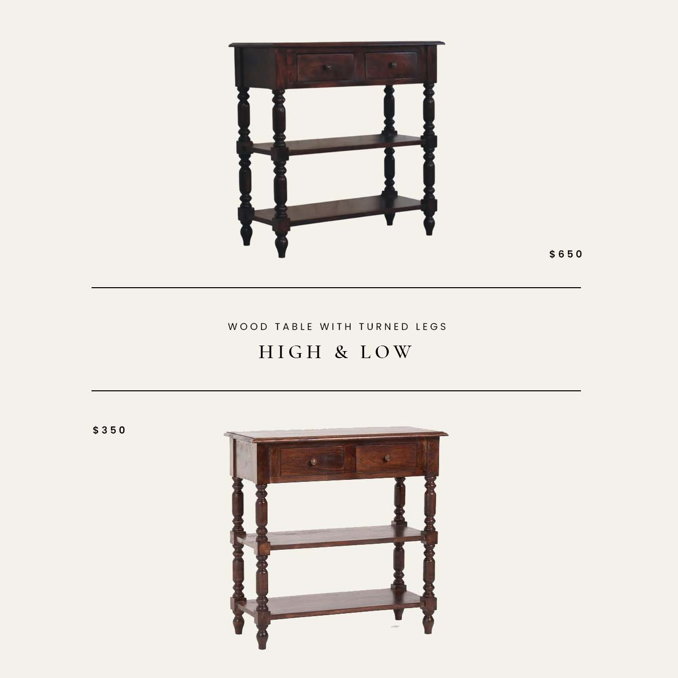 High / Low : Wood Table With Turned Legs

#LTKHome