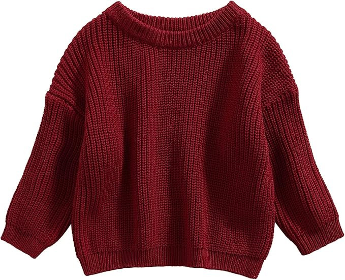 Karwuiio Toddler Baby Girl Boy Knit Sweater Round Neck Long Sleeve Pullover Sweatshirt Fall Winte... | Amazon (US)