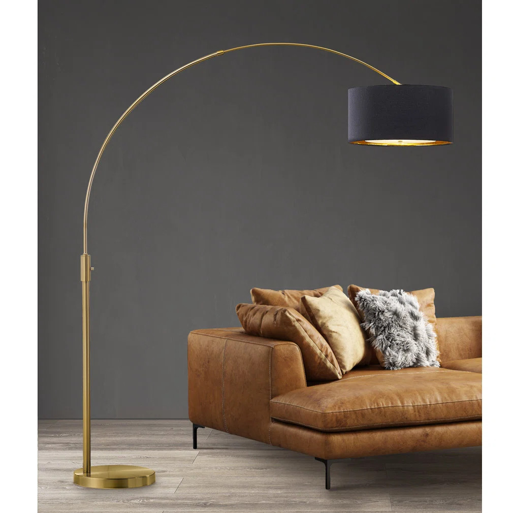 Ponsell 81'' Brushed Brass Arched Floor Lamp | Wayfair North America