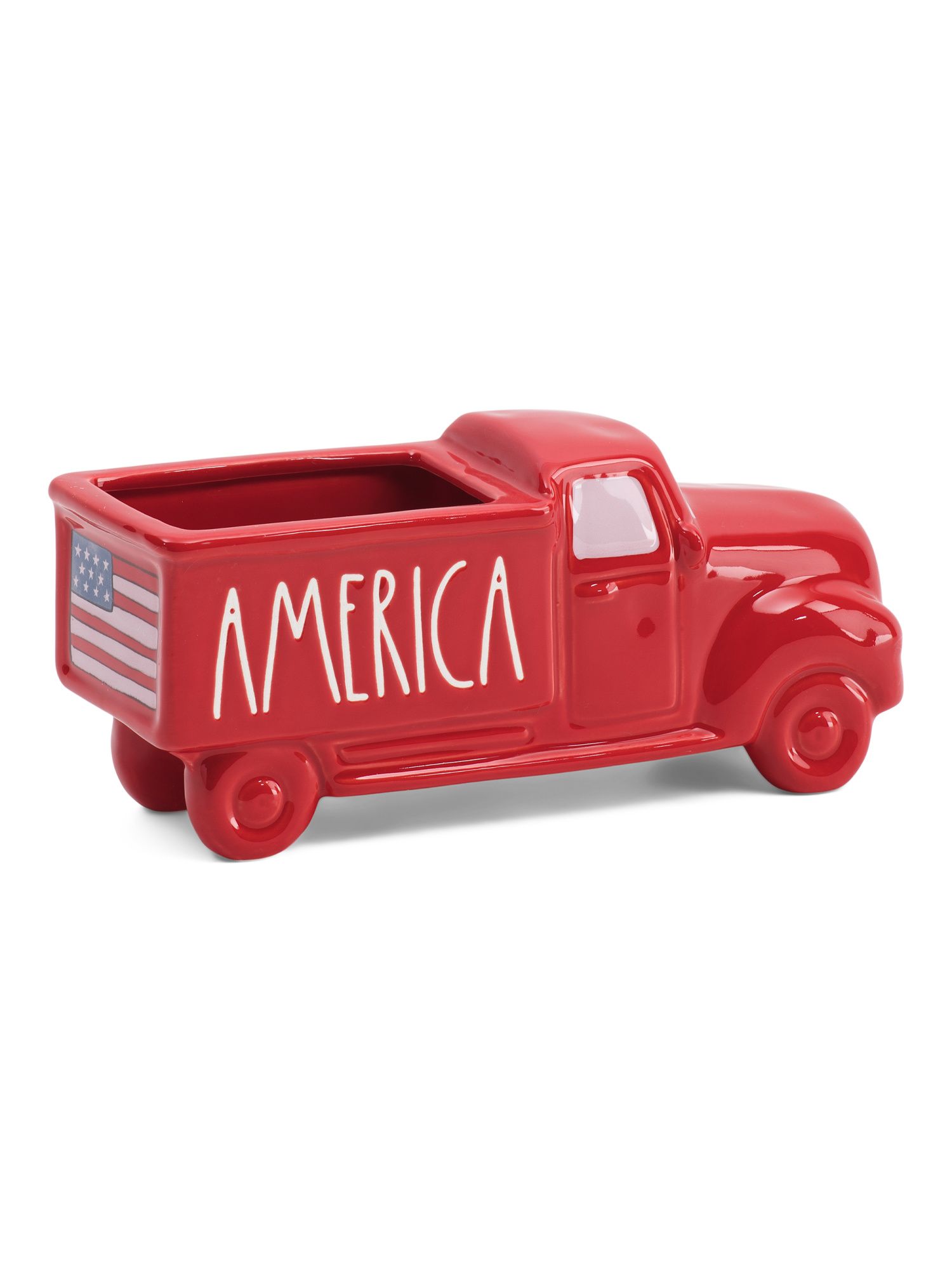 10in Ceramic American Flag Truck | TJ Maxx