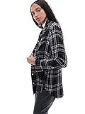 GAP Womens Drapey Flannel Button Down Shirt, Black Plaid, X-Small US | Amazon (US)