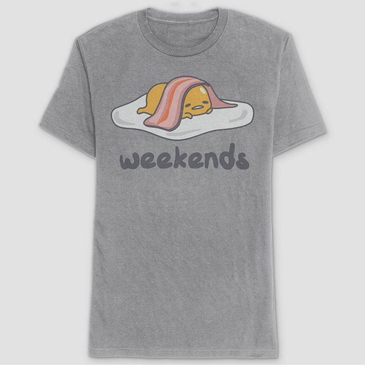 Men's Sanrio Gudetama Short Sleeve Graphic T-Shirt - Heather Gray | Target