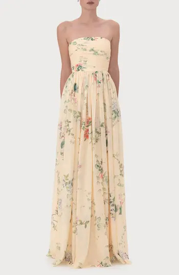 Camille Floral Strapless Gown | Nordstrom