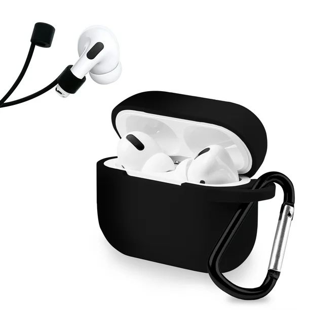 onn. Charging Case Cover For AirPods, Earphone Neck Strap and Carabiner Included - Walmart.com | Walmart (US)