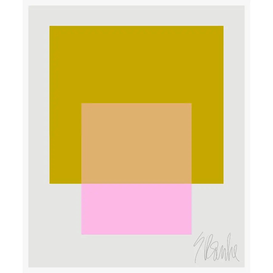 The Interaction of Spring Green and High Pink Fine Art Print 25" X 30" by Liz Roache | Chairish