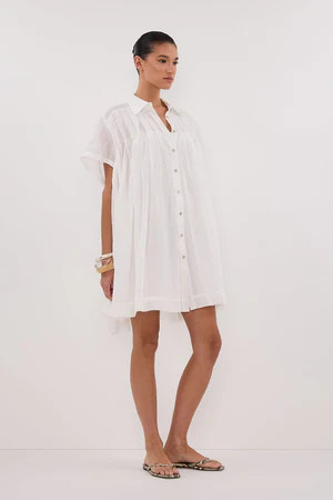 CARMEL WHITE RAMIE MINI DRESS | DISSH