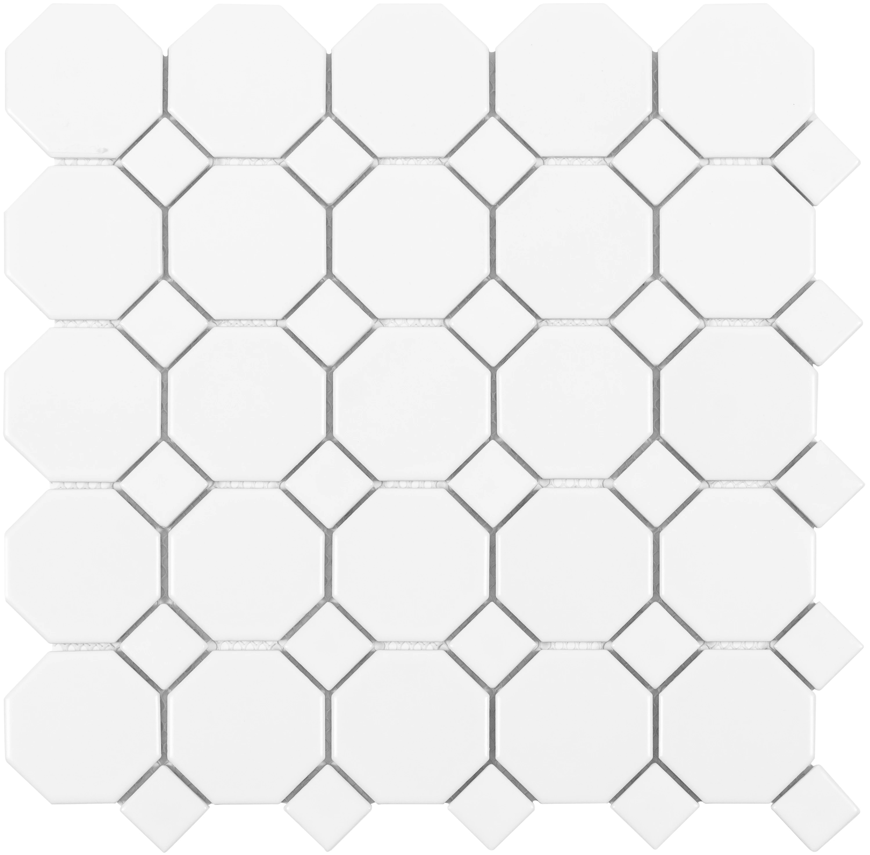 Satori Hudson Brilliant White 12-in x 12-in Matte Porcelain Mosaic Floor and Wall Tile 0.91-sq ft... | Lowe's