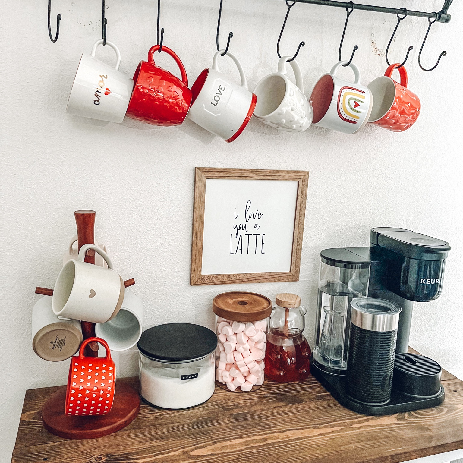 Coffee bar for valentines, with some cute valentines mugs. Who doesn’t love a cute mug while sipping coffee or tea? 

#LTKhome #LTKMostLoved #LTKSeasonal