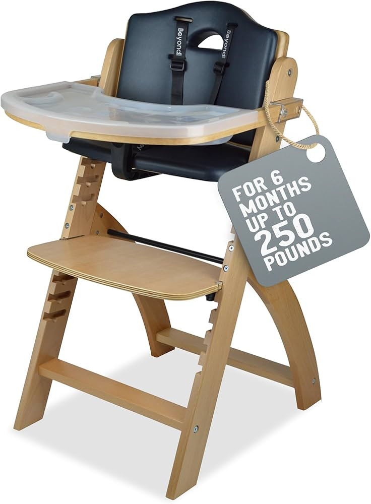 Abiie Beyond Junior Wooden High Chair with Tray - Convertible Baby Highchair - Adjustable High Ch... | Amazon (US)