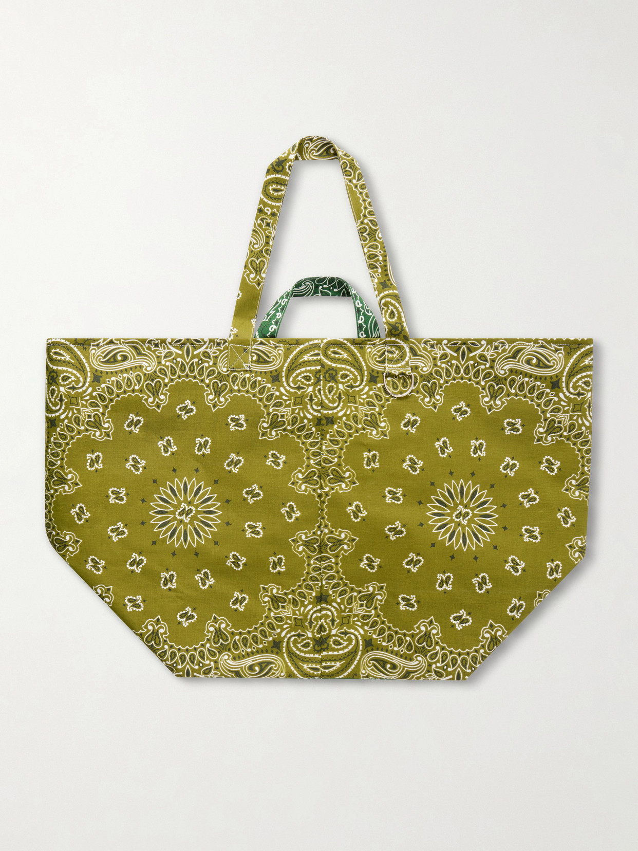 CALL IT BY YOUR NAME - Maxi Basket Printed Cotton Tote Bag - Green