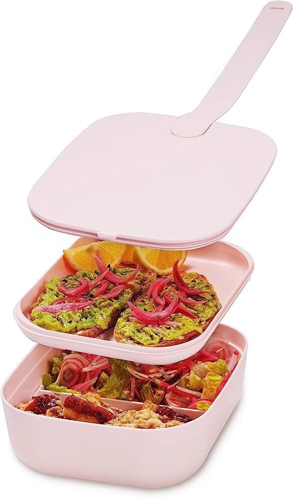 W&P Porter Lunch Box, 3 Compartment Bento Box Style Portable Adult Lunch Box with Snap Strap- Foo... | Amazon (US)