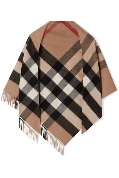 Fringed checked cashmere scarf | NET-A-PORTER (US)