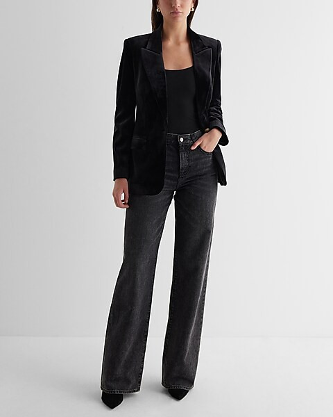 Velvet One Button Blazer | Express