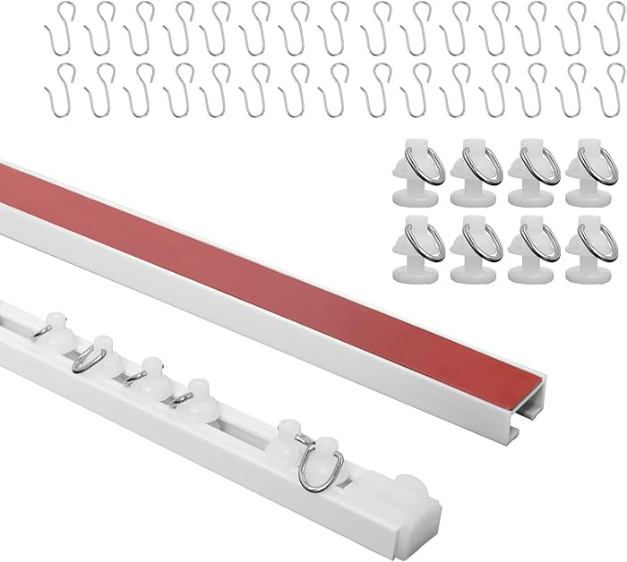 Self Adhesive Curtain Track,9.8FT Ceiling Curtain Track No Drill,Curtain Track Ceiling Mount, Cur... | Amazon (US)