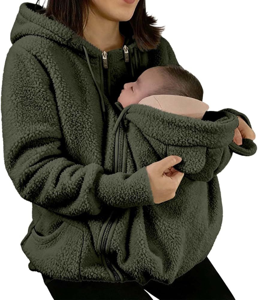 Baby Wearing Jacket Women Winter Warm Fleece Maternity Coats Full Zip 3 in 1 Babywearing Jackets ... | Amazon (US)