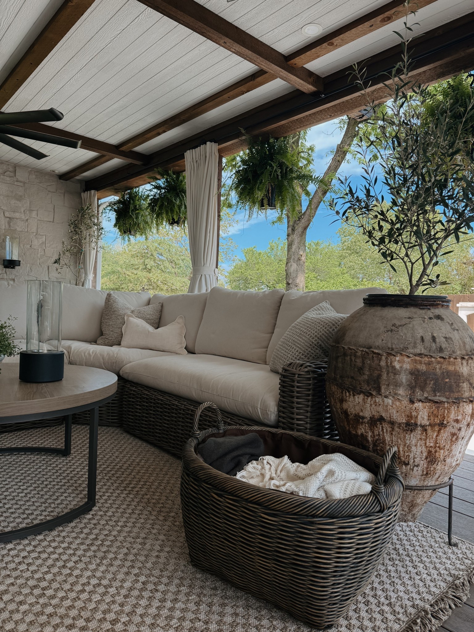 A pretty basket to hold blankets out on the deck for these chilly morning and evenings!  Also linking my trashcan I have out there. It’s from the same company! 

#LTKHome #LTKSeasonal