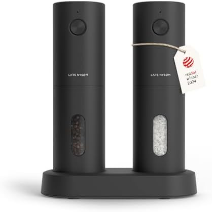 LARS NYSØM Electric Salt and Pepper Grinder Set, USB Rechargeable, Automatic Salt and Pepper Mil... | Amazon (US)