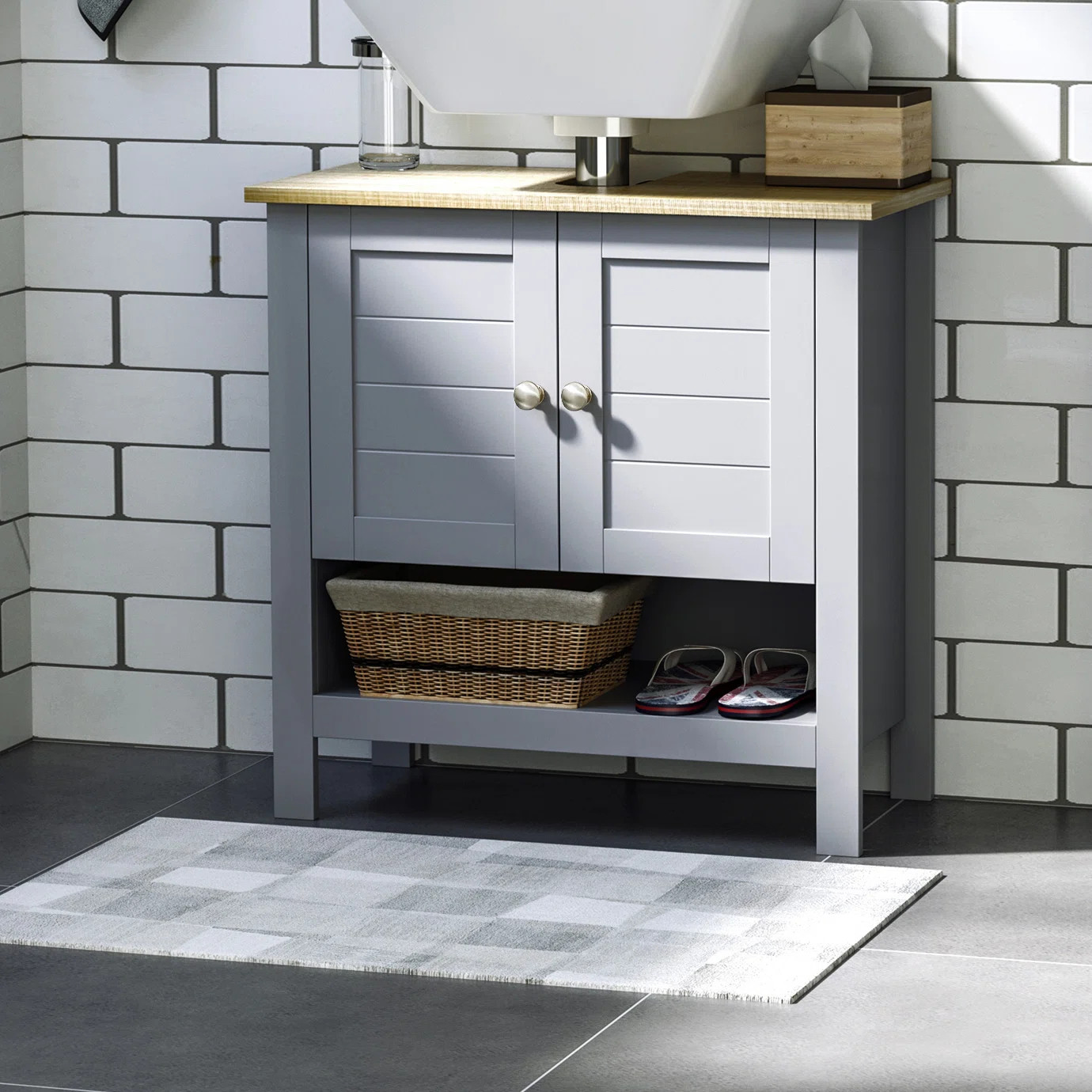 23.5'' Single Bathroom Vanity with Manufactured Wood Top | Wayfair North America