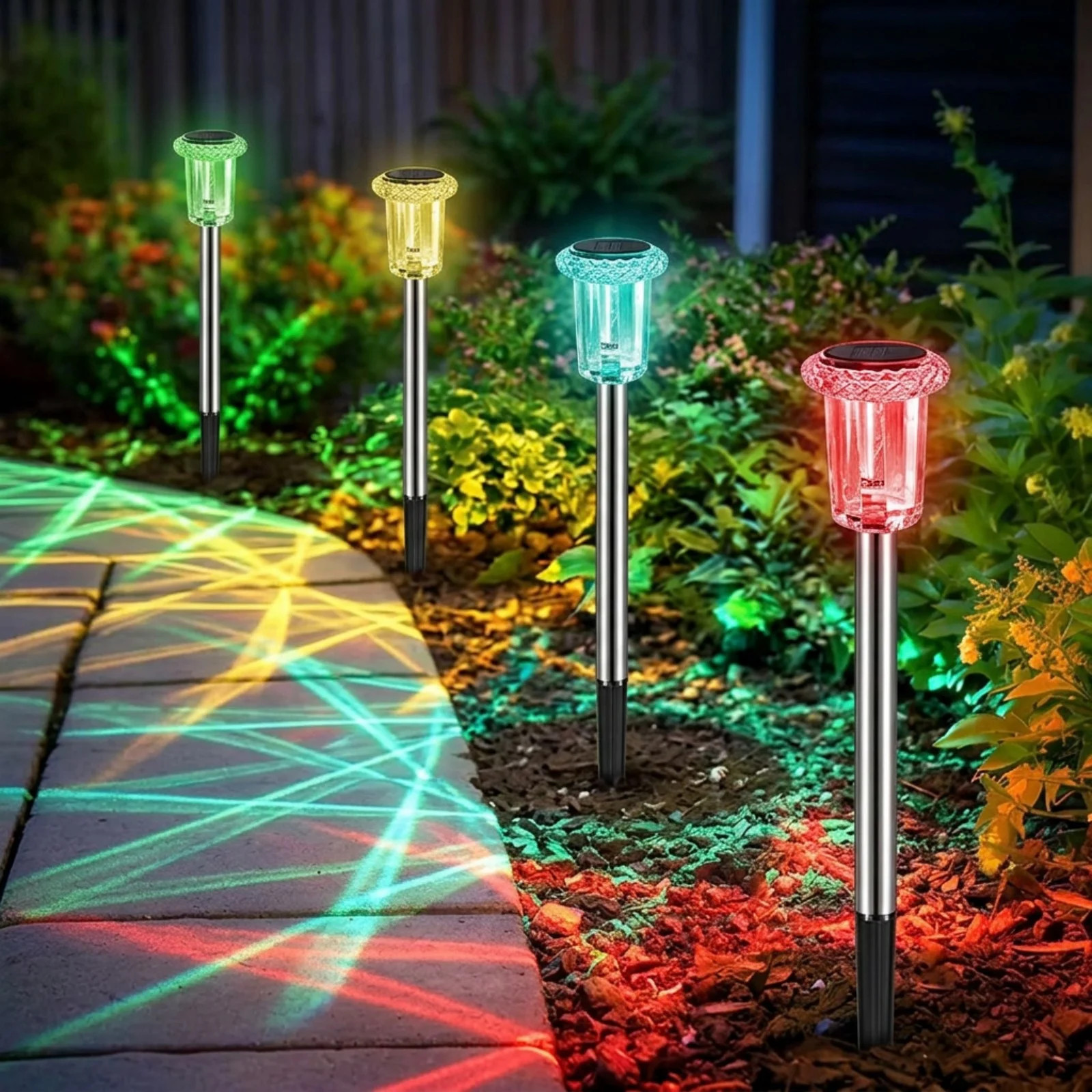 PUCACHI Solar Lights Outdoor Waterproof , 10-Pack Garden Lights, Decorative Lights for Yard Garde... | Walmart (US)