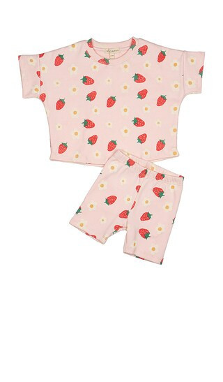 Wild Wawa Kids Rib Biker Set in Pink. - size 3/4 | Revolve Clothing (Global)