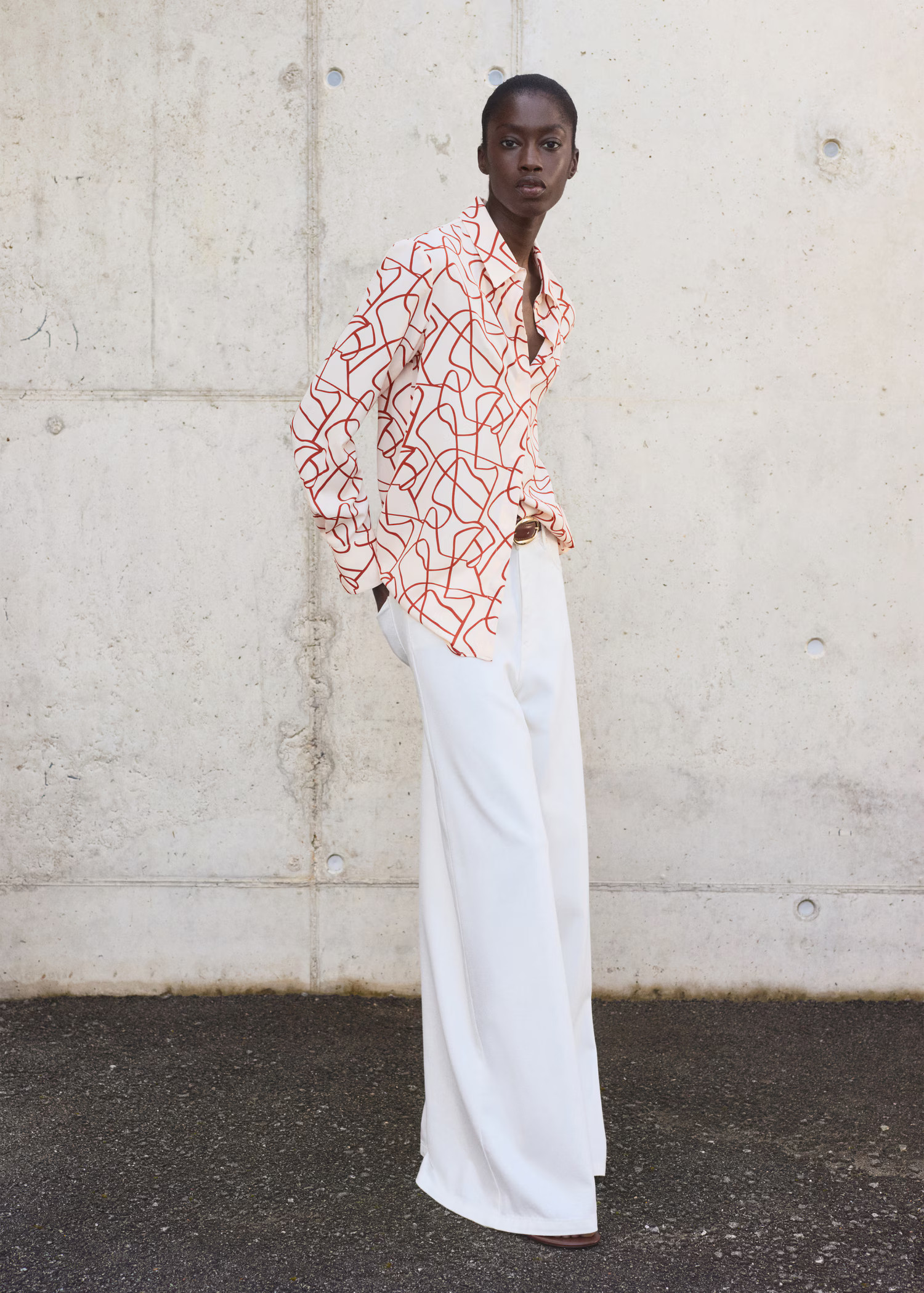 Shirt with abstract print - Women | MANGO USA | Mango (US/MX/AU)