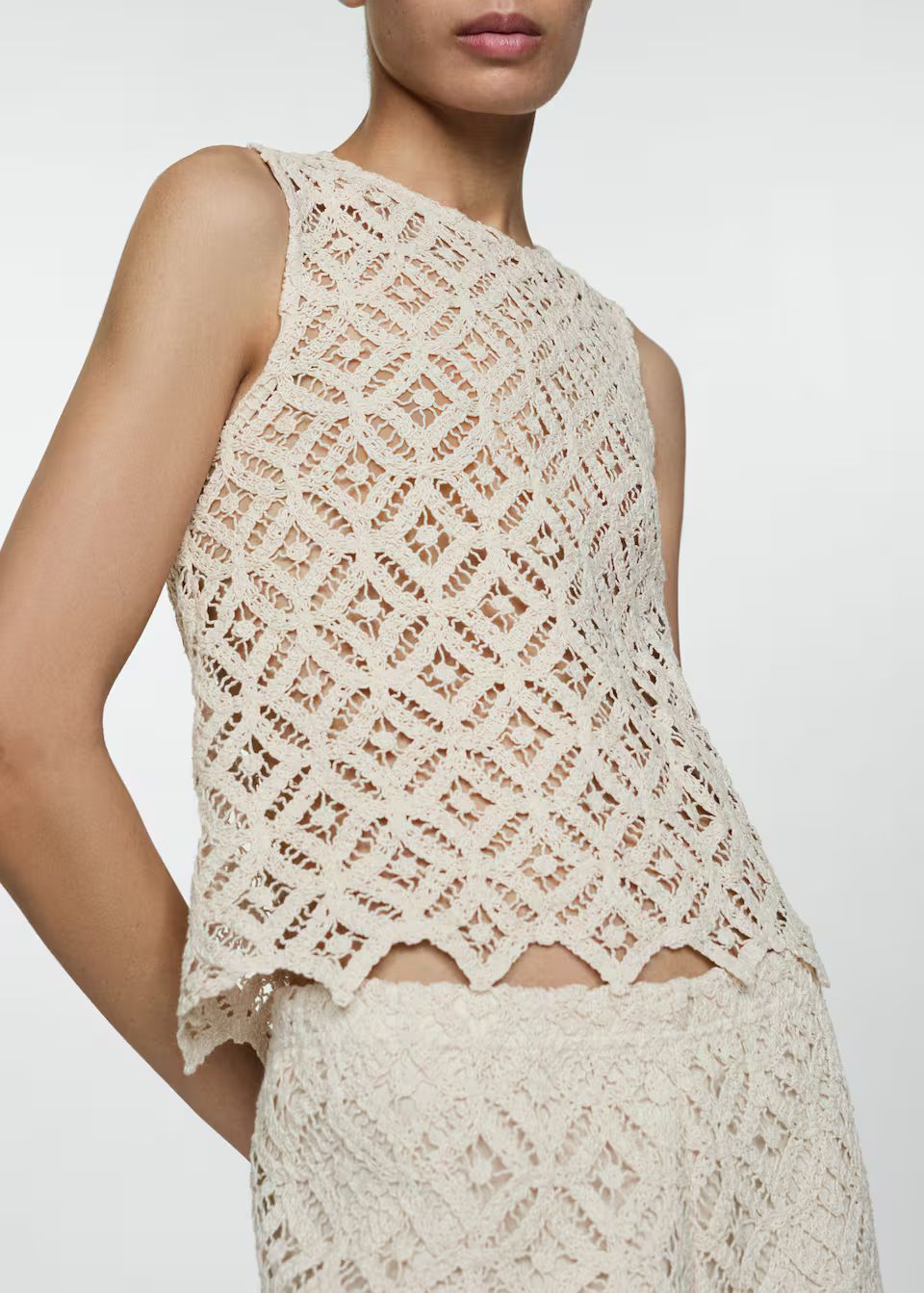 Embroidered sleeveless top -  Women | Mango United Kingdom | MANGO (UK)