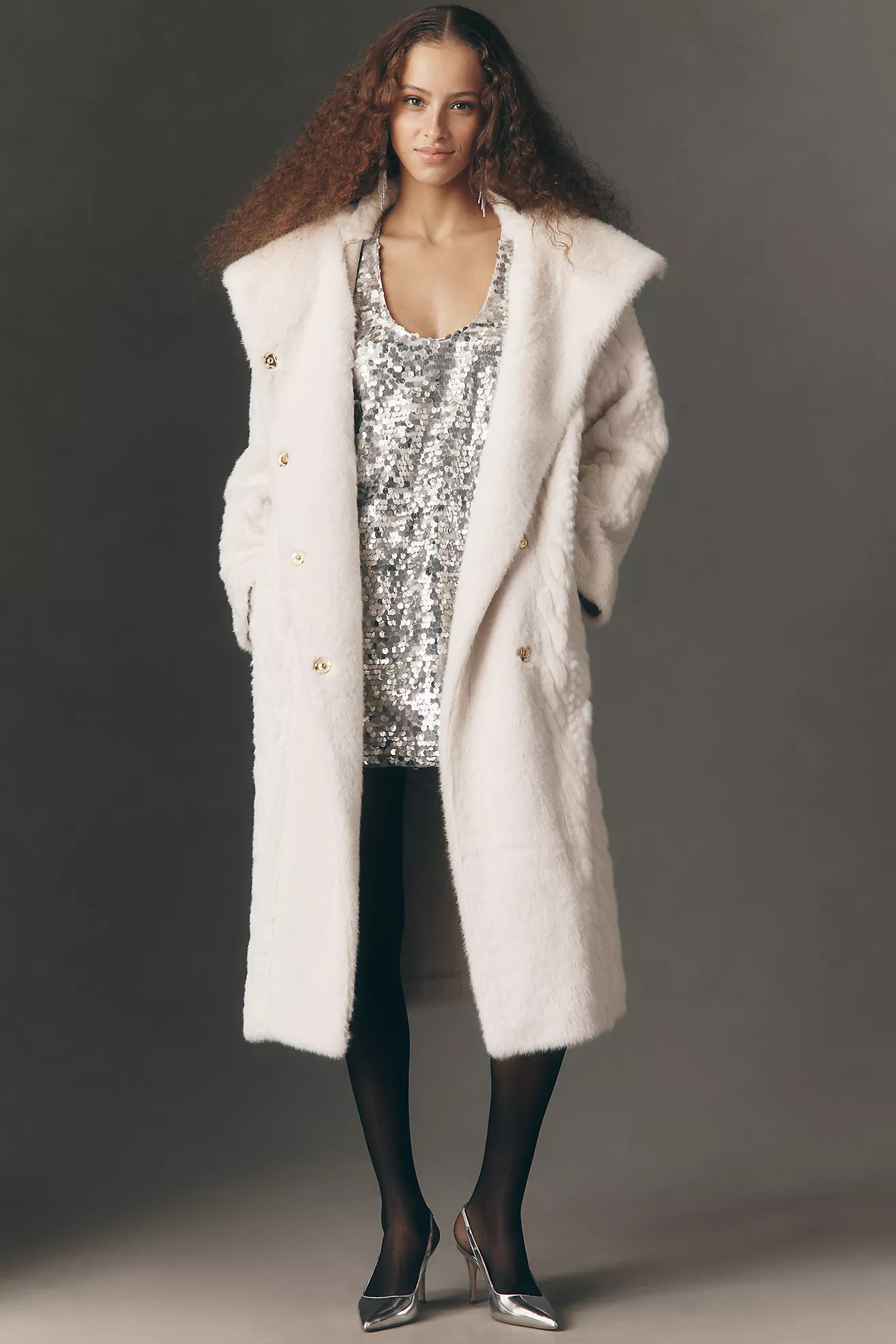 Avec Les Filles Textured Faux Fur Coat | Anthropologie (US)