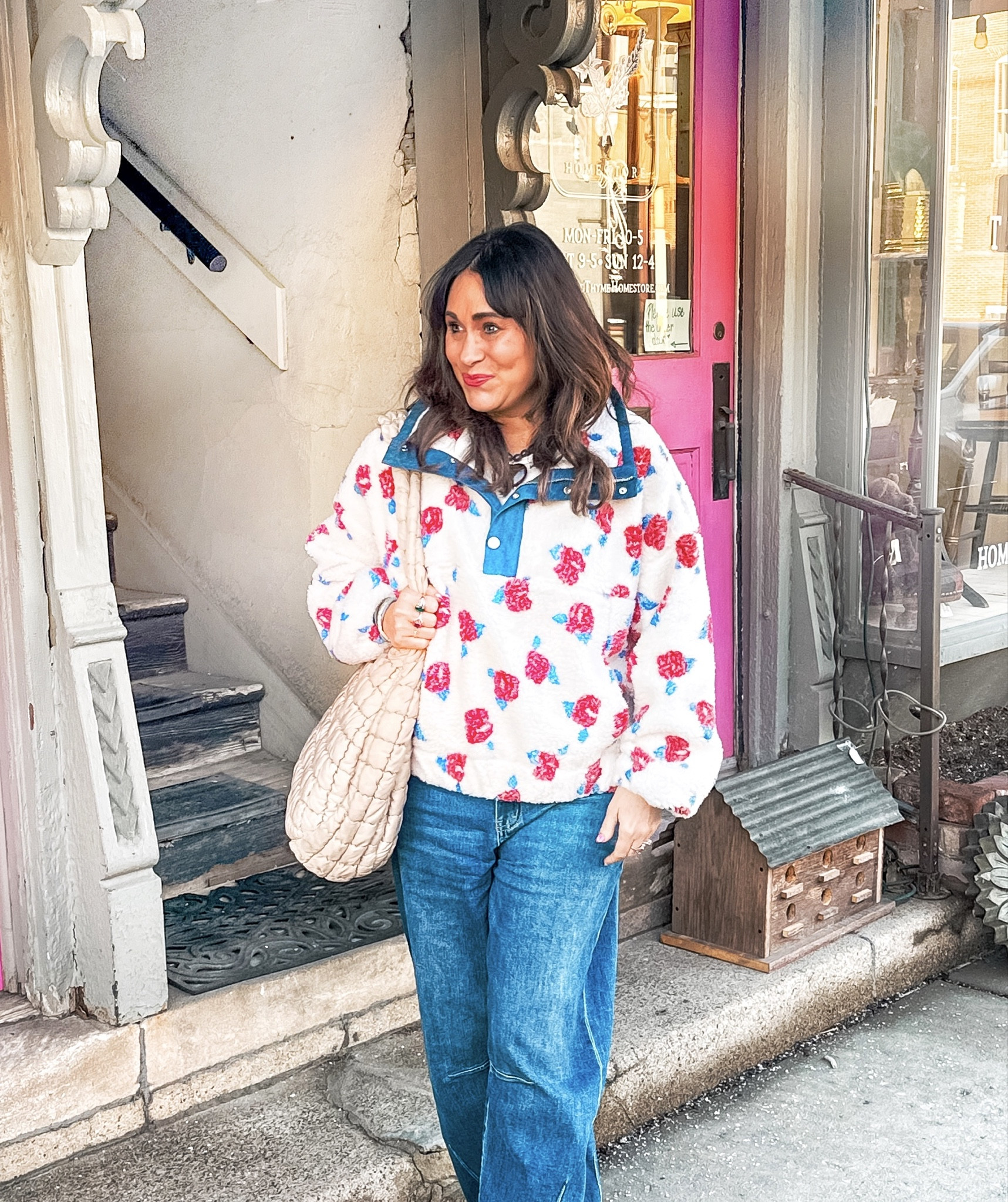 Printed fleece denim trim sweatshirt!
And Quite possibly the cutest pullover I’ve owned!
Wearing my true size small!

Sherpa// pullover// coat// outerwear// fleece denim jacket  

#LTKSaleAlert #LTKootd #LTKSeasonal