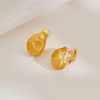 Delicados aretes de clip pequeños y gruesos para mujer, oro de 14 quilates, plata retro, varios ... | Amazon (US)