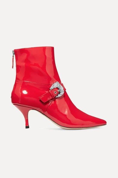 DORATEYMUR - Saloon Buckled Patent-leather Ankle Boots - Red | NET-A-PORTER (US)