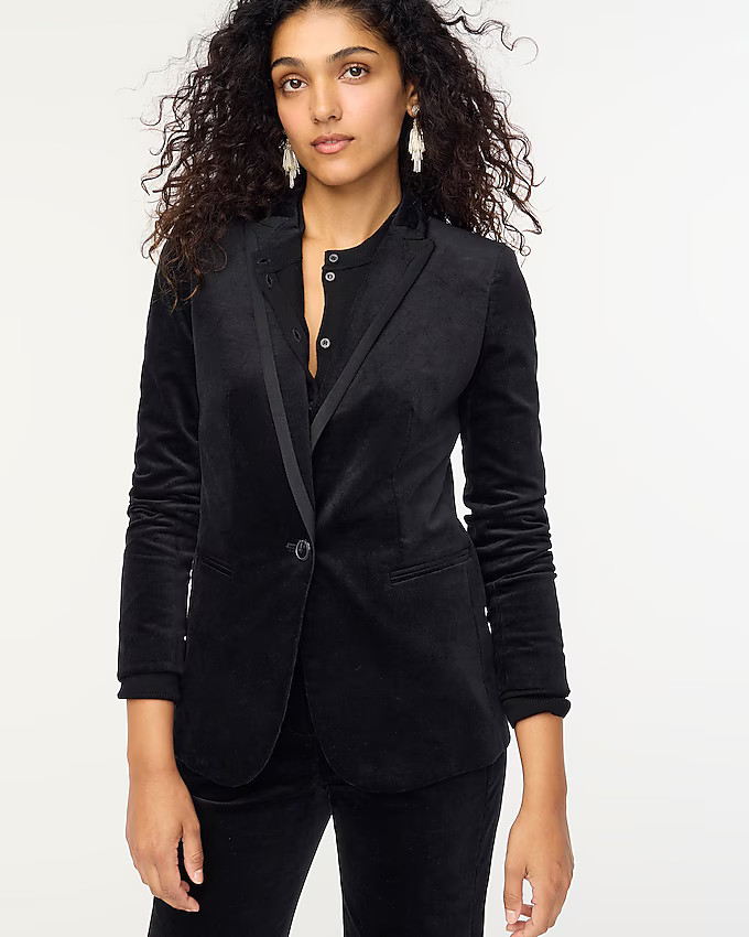 Velvet one-button blazer | J.Crew Factory