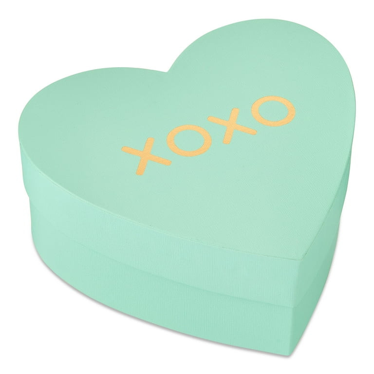 Heart-Shaped XOXO Gift Box, Green, 6" x 6" x 2", Valentine's Day by Way To Celebrate | Walmart (US)