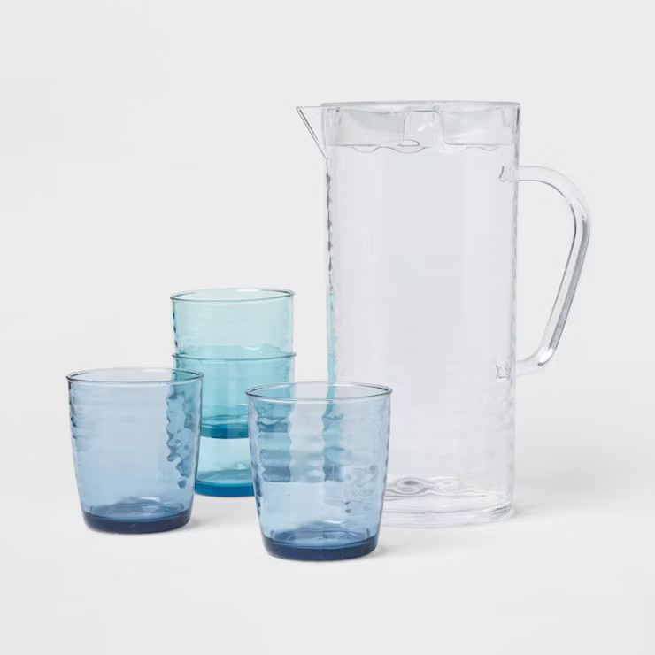 5pc Plastic Beverage Pitcher & Tumbler Set Cool - Threshold™ | Target