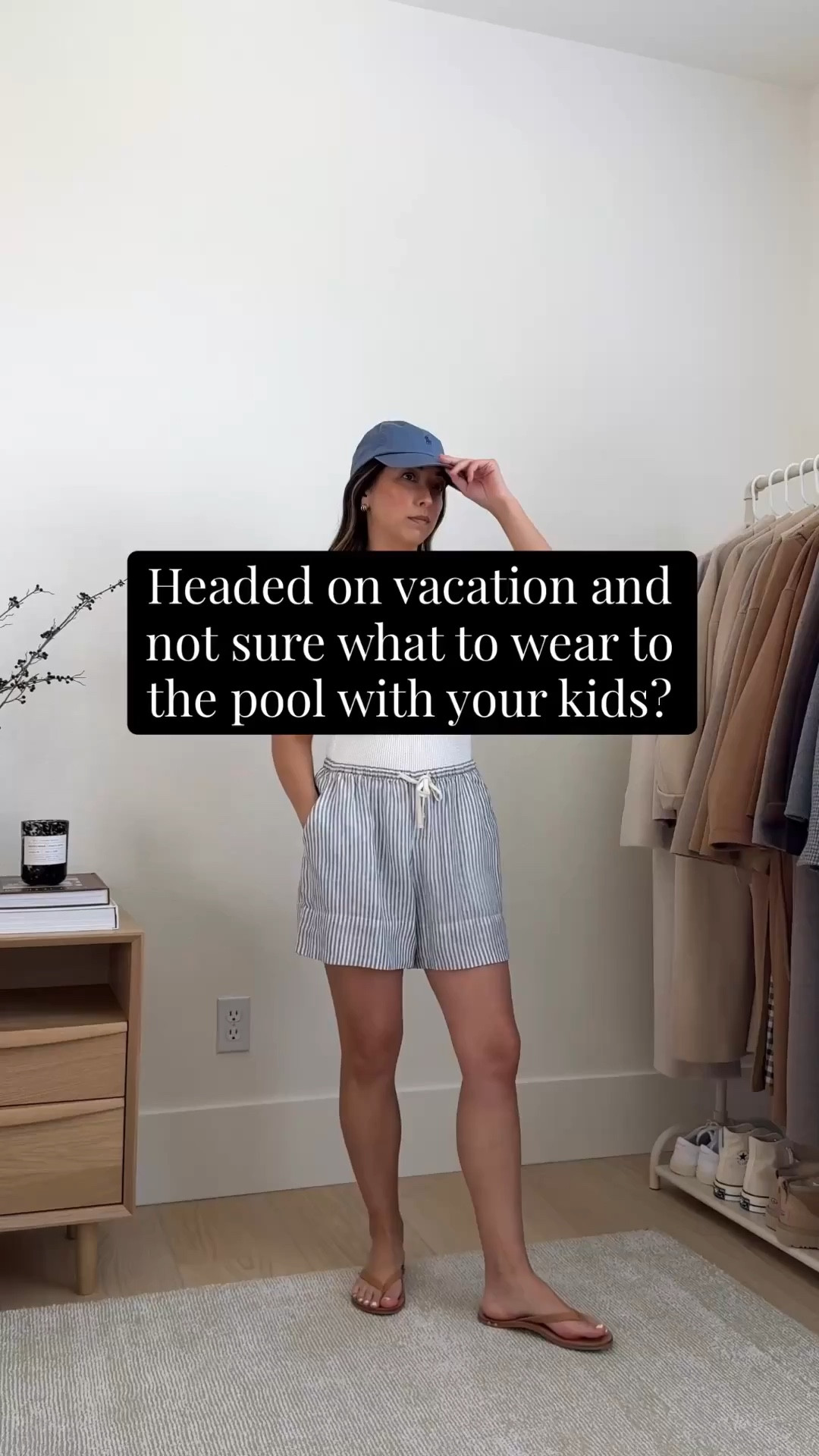 Vacation pool outfits  Elevated mom pool outfits. Many of these outfits are old, so linked similar. The olive green set is old Tuckernuck  

Look 1

Gap linen shirt small petite. Size up
Gap linen shorts xs
J.Crew crinkle one piece 2
Beek sandals 5
Sezane tote (old)
Polo Ralph Lauren hat
Dorsey James necklace 15"
J.Crew earrings

Look 2
Gap linen shirt petite small, Size up
Gap gauze shorts xs
Beek sandals 5. This style, size up
unknown brand tote
Polo Ralph hat
Solid + Stripe one piece
Dorsey James necklace 15"
J.Crew earrings

Look 3
Jenni Kayne hat s/m
Anthropologie dress petite xs
Tkee sandals 5. Size up in this style
Sezane tote
Le Specs sunglasses
Dorsey James necklace 15"
J.Crew earrings 

Look 4
Tuckernuck linen shirt xs
Tuckernuck linen shorts xs
J.Crew tote
Tkee sandals 5. Size up in this style
J.Crew swim top 
J.Crew swim bottoms xs
Polo Ralph Lauren hat
Dorsey James necklace 15"
J.Crew earrings 

Look 5
J.Crew linen dress regular small. I sized up and I LOVE the fit. 
Jeffrey Campbell sandals 6
Liffner striped tote (old)
Jenni Kayne hat small/med (sold out, linked similar)
Le Specs sunglasses 
Dorsey James necklace 15"
J.Crew earrings 

Look 6
J.Crew linen shirt 4 (this style is old, linked similar)
J.Crew linen shorts xs
Haviannas sandals 5
Jenni Kayne hat small/med  (sold out, linked similar)
Le Specs sunglasses
Unknown brand tote
Dorsey James necklace 15"
J.Crew earrings 

Mom outfits, vacation outfit, vacation style, summer outfits, summer style 

#LTKSeasonal #LTKSwim #LTKPetite