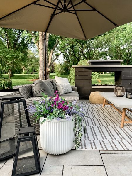 This outdoor space is such a treat for us! I am loving this outdoor rug from Joss & Main too. Perfect for creating a cozy sitting space outside! 

#LTKStyleTip #LTKHome #LTKSeasonal