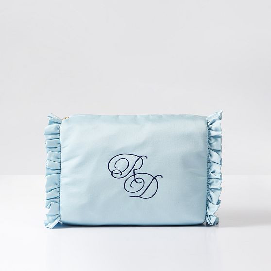Ruffle Sateen Pouch | Mark and Graham