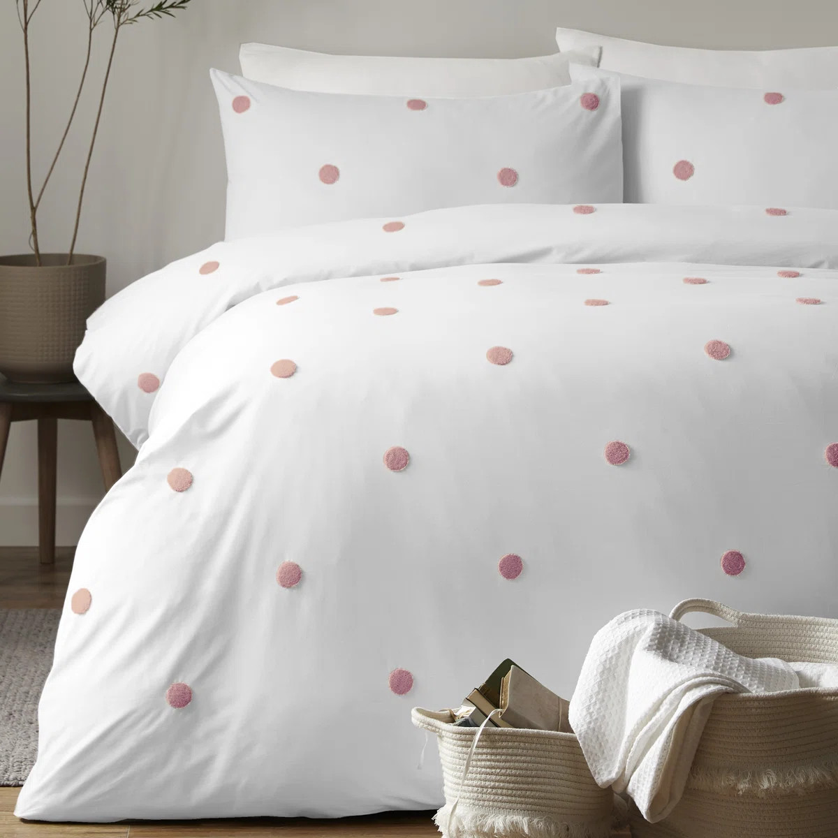 Dot Garden Cotton Duvet Cover Set with Pillowcases | Wayfair UK