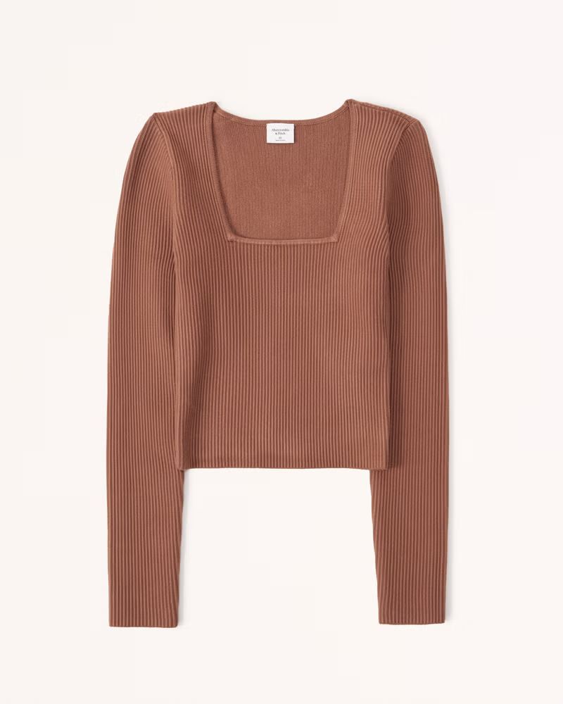 Women's Long Sleeve Ottoman Squareneck Top | Women's New Arrivals | Abercrombie.com | Abercrombie & Fitch (US)