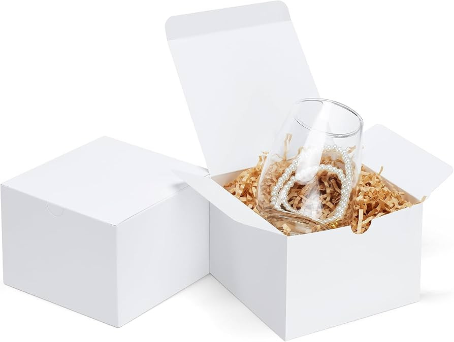 Eupako White Gift Boxes 5x5x3.5 25 Pack Kraft Paper Gift Boxes with Lids for Crafting, Gifts, Wed... | Amazon (US)